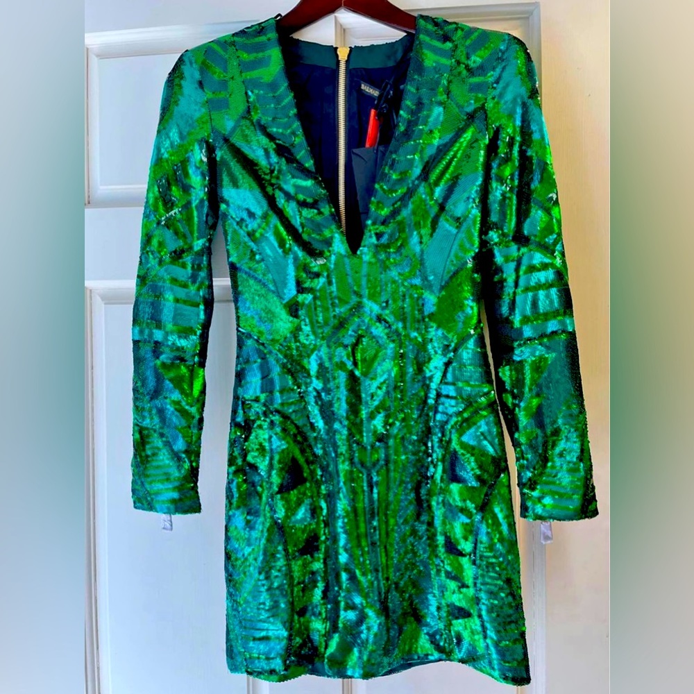 Balmain x HM Green Sequin Dress